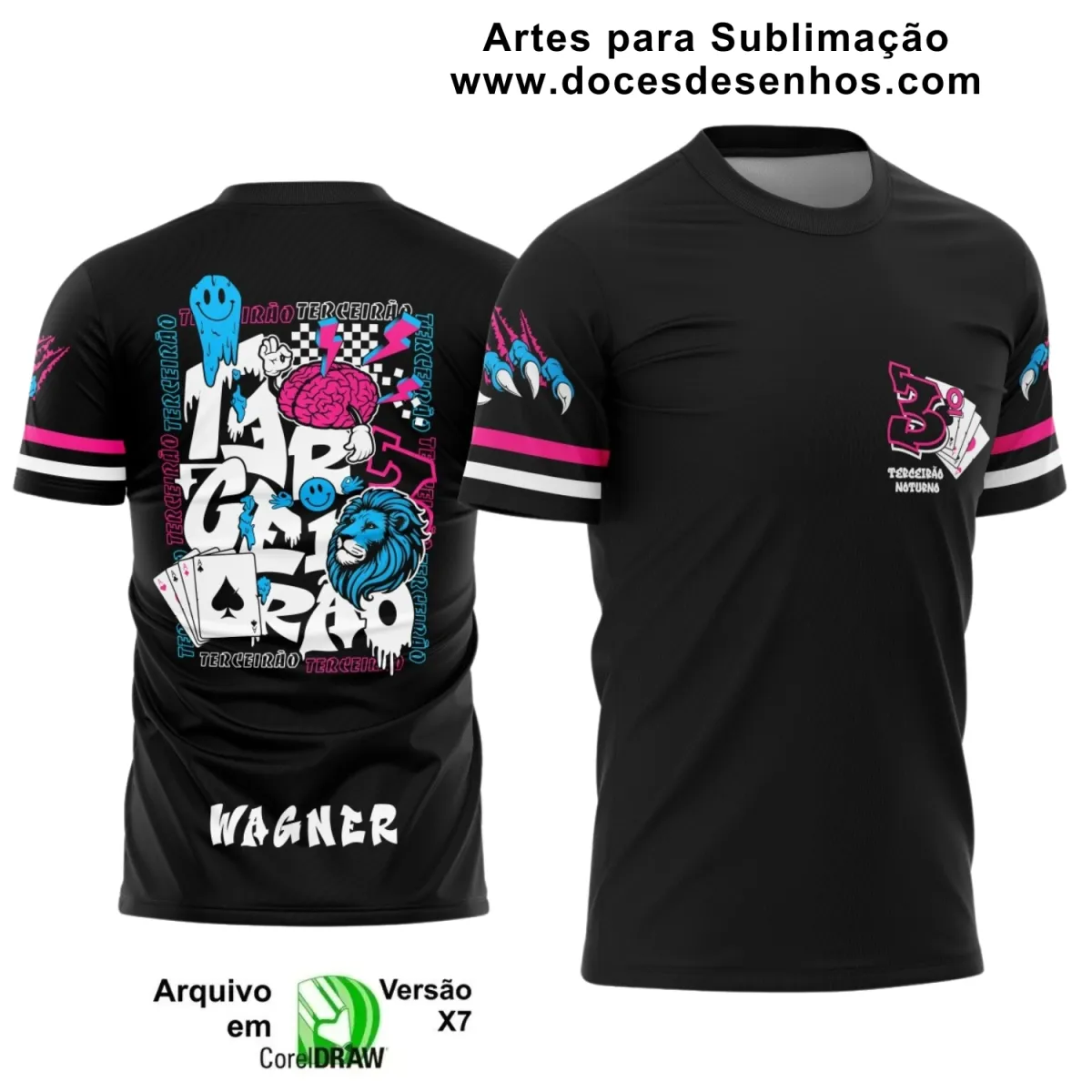 Estampa Para Camiseta Escolar 2025 – Arte Vetor - Uniforme Concluintes 2025 – Terceirão: Estilo Leão