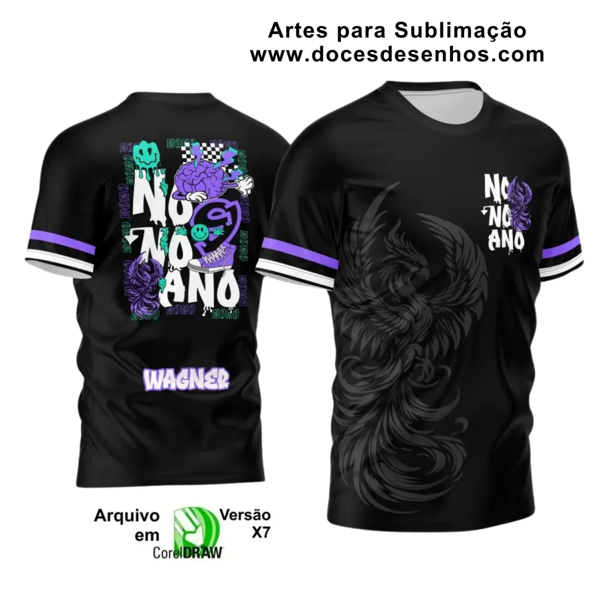 Estampa Para Camiseta Escolar – Arte Vetor - Uniforme Concluintes 2025 – Formandos 9º Ano: Estilo Fênix