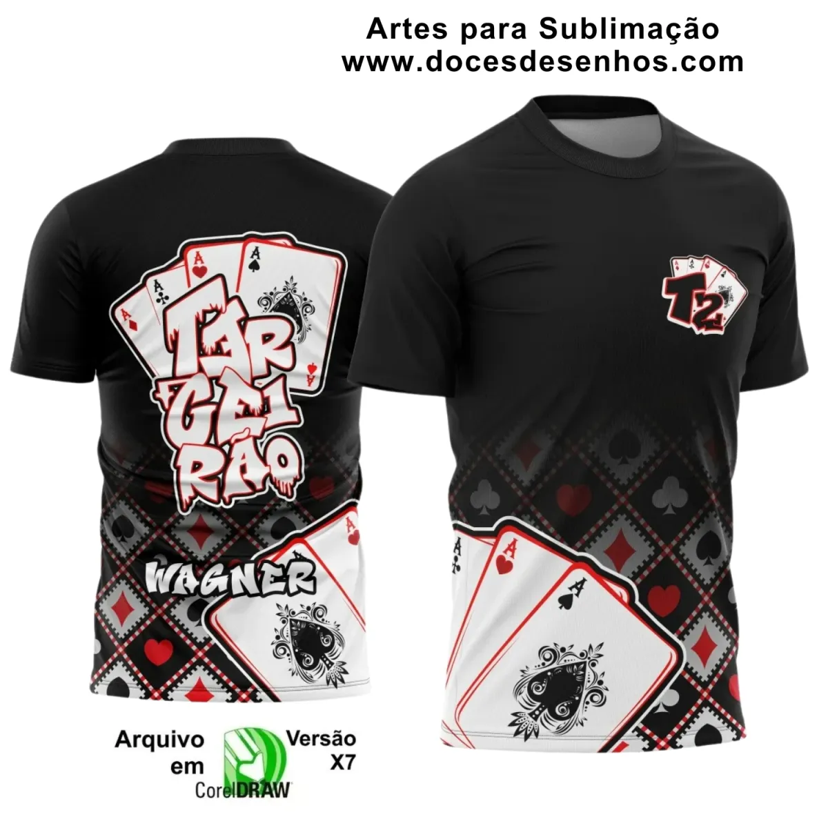 Estampa Para Camiseta Escolar – Arte Vetor - Uniforme Concluintes 2025 – Terceirão: Estilo Cartas e Xadrez

