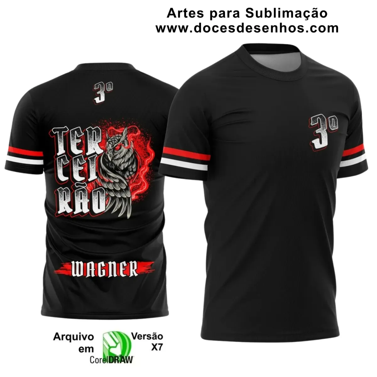 Estampa Para Camiseta Escolar – Arte Vetor - Uniforme Concluintes 2025 – Terceirão: Estilo Coruja