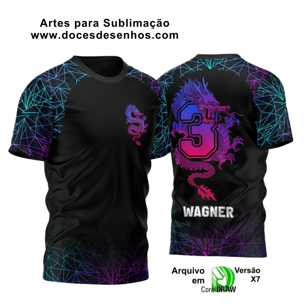 Estampa Para Camiseta Escolar – Arte Vetor - Uniforme Concluintes 2025 – Terceirão: Estilo Dragão