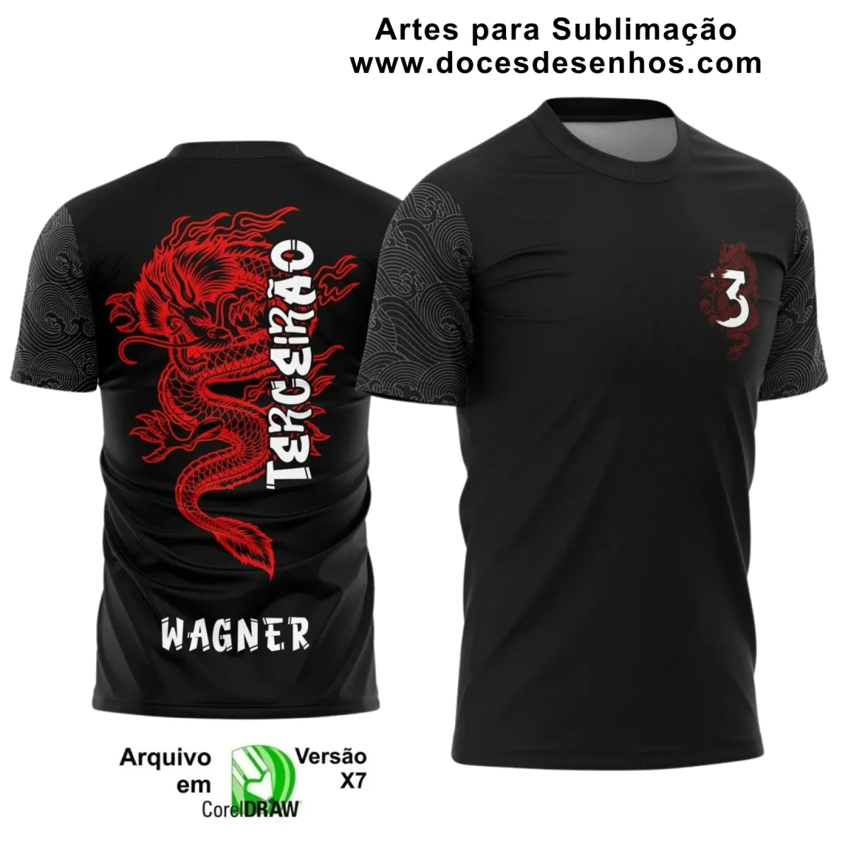 Estampa Para Camiseta Escolar – Arte Vetor - Uniforme Concluintes 2025 – Terceirão: Estilo Dragão