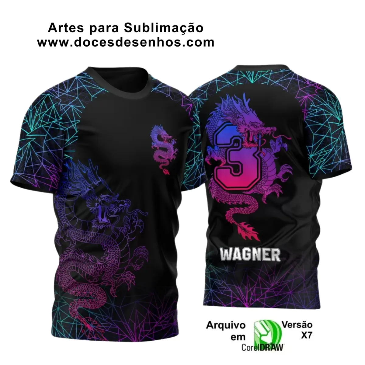 Estampa Para Camiseta Escolar – Arte Vetor - Uniforme Concluintes 2025 – Terceirão: Estilo Dragão