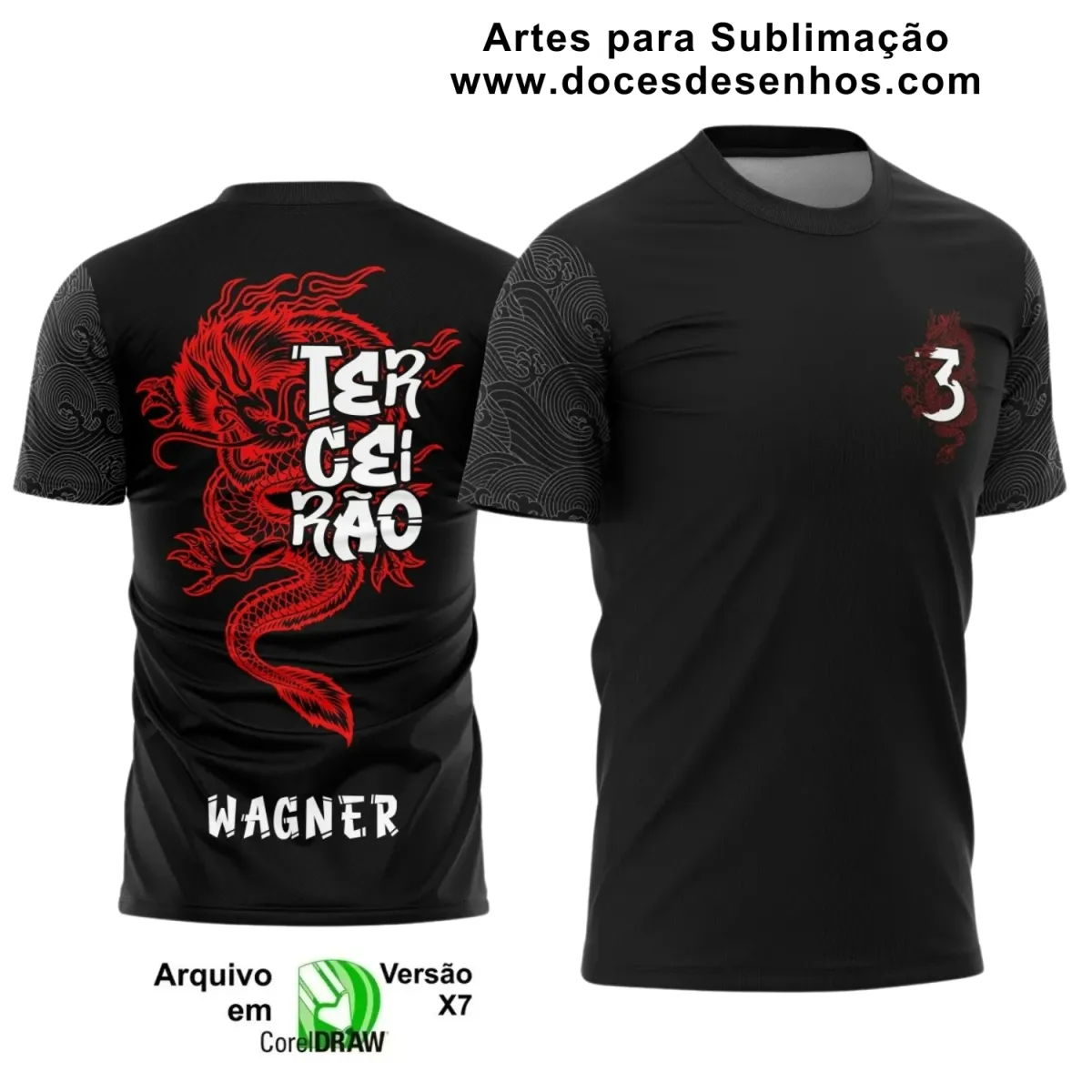 Estampa Para Camiseta Escolar – Arte Vetor - Uniforme Concluintes 2025 – Terceirão: Estilo Dragão