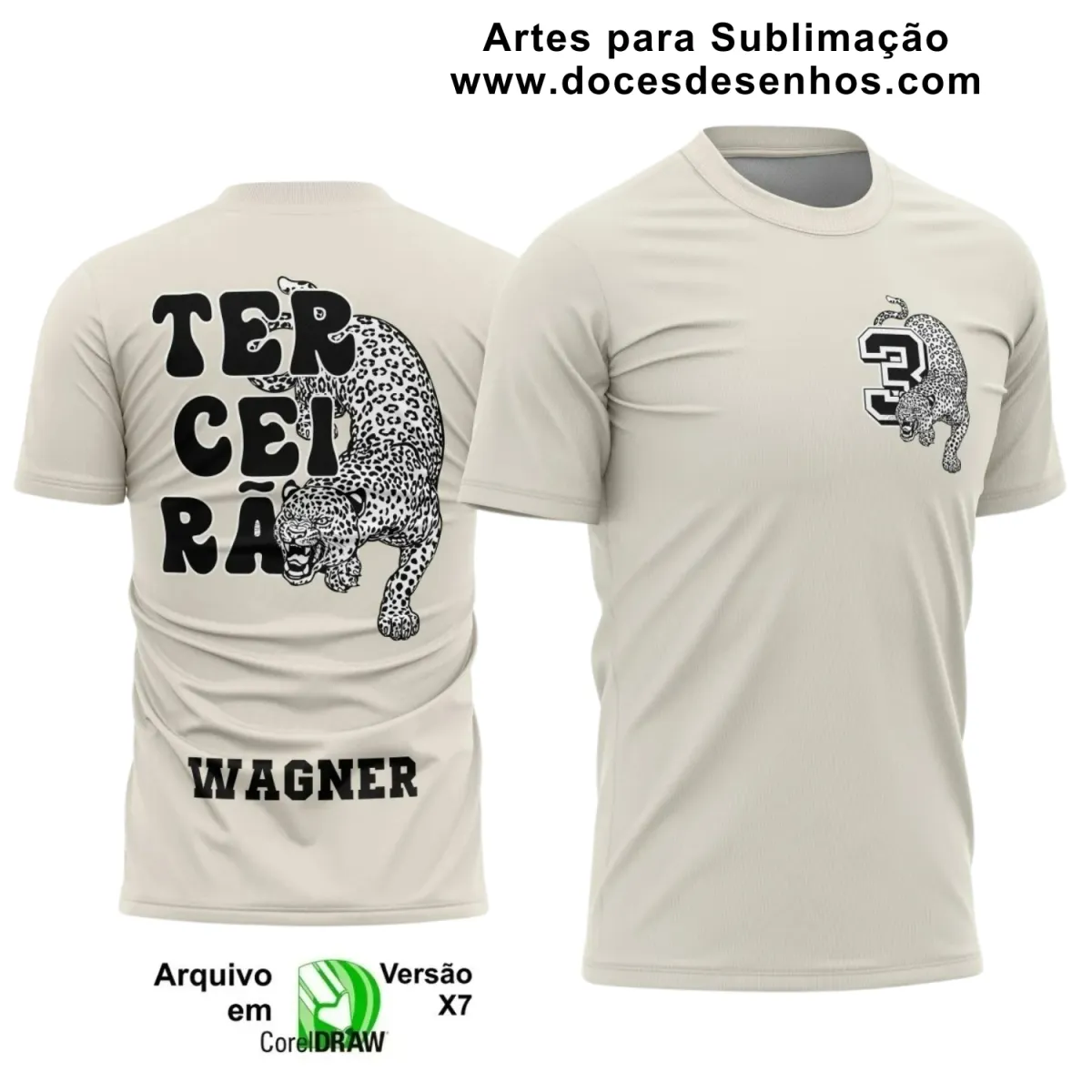 Estampa Para Camiseta Escolar – Arte Vetor - Uniforme Concluintes 2025 – Terceirão: Estilo Onça