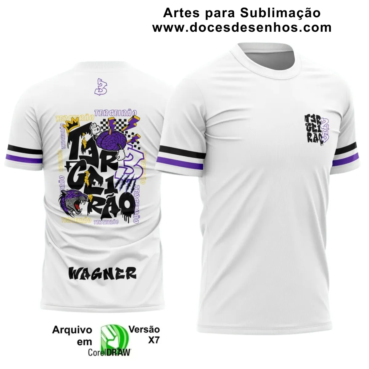 Estampa Para Camiseta Escolar – Arte Vetor - Uniforme Concluintes 2025 – Terceirão: Estilo Pantera