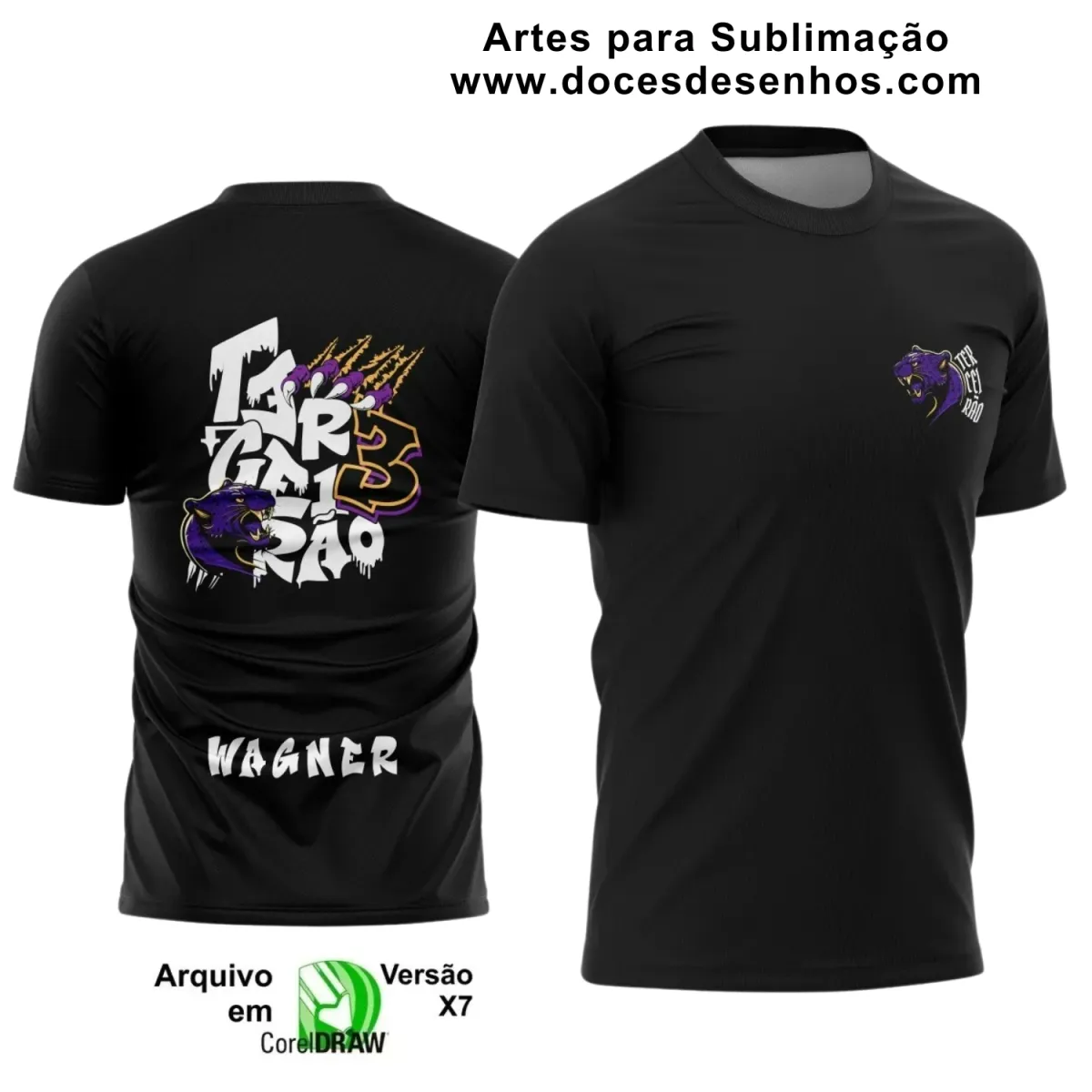 Estampa Para Camiseta Escolar – Arte Vetor - Uniforme Concluintes 2025 – Terceirão: Estilo Pantera