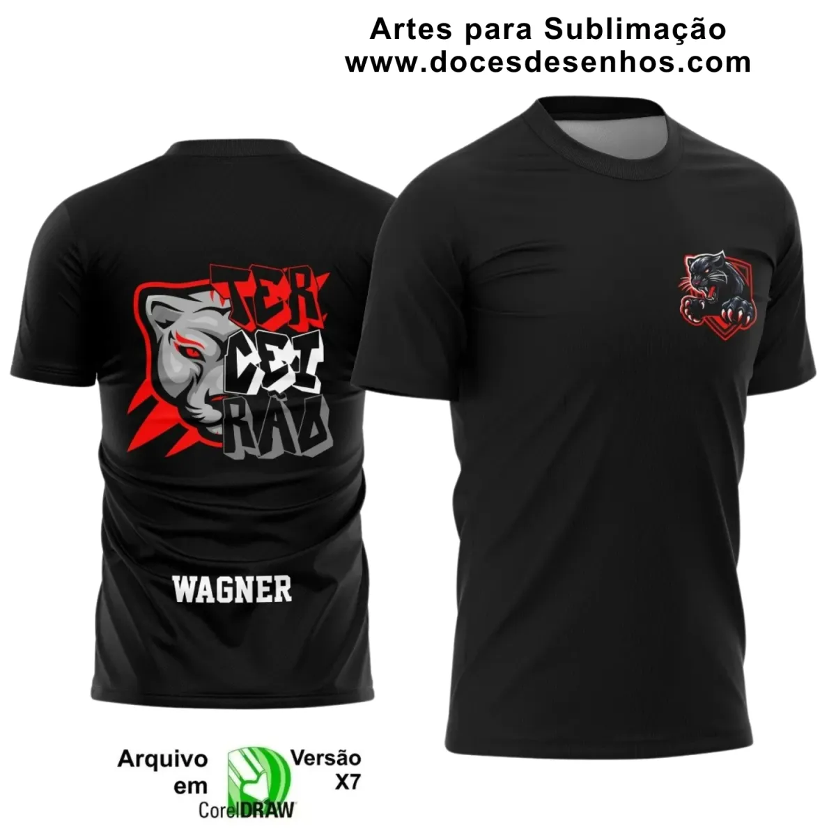 Estampa Para Camiseta Escolar – Arte Vetor - Uniforme Concluintes 2025 – Terceirão: Estilo Pantera