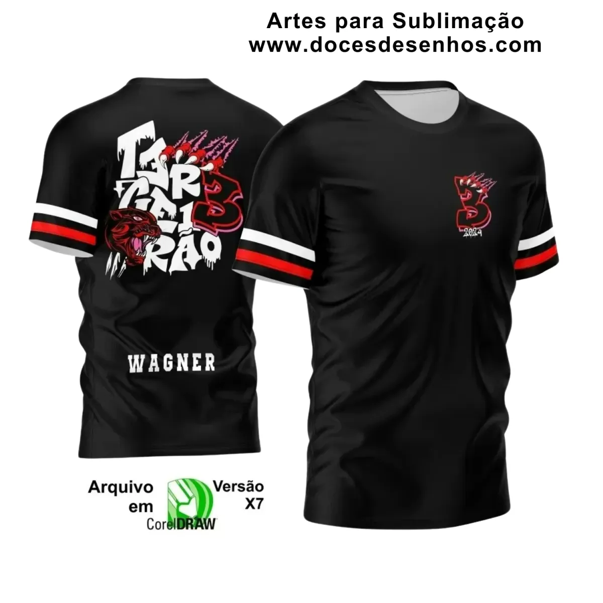 Estampa Para Camiseta Escolar – Arte Vetor - Uniforme Concluintes 2025 – Terceirão: Estilo Pantera