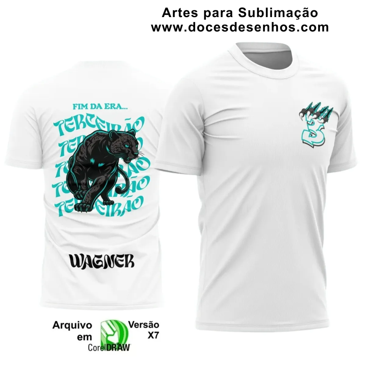 Estampa Para Camiseta Escolar – Arte Vetor - Uniforme Concluintes 2025 – Terceirão: Estilo Pantera