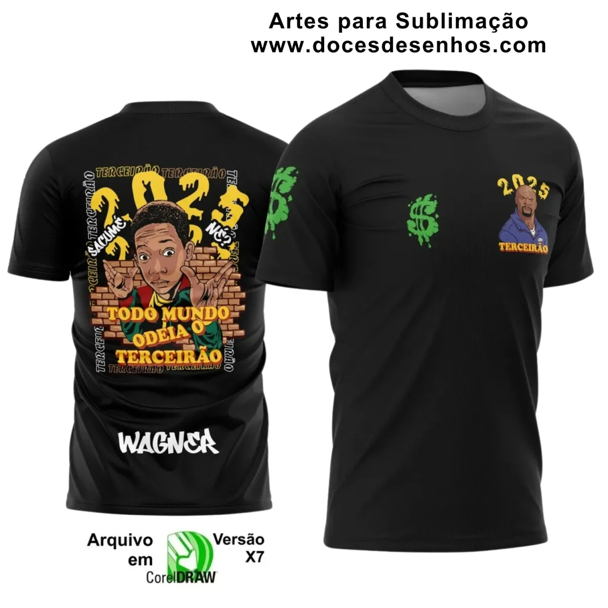 Estampa Para Camiseta Escolar – Arte Vetor - Uniforme Concluintes 2025 – Terceirão: Estilo Todo Mundo Odeia o Chris 