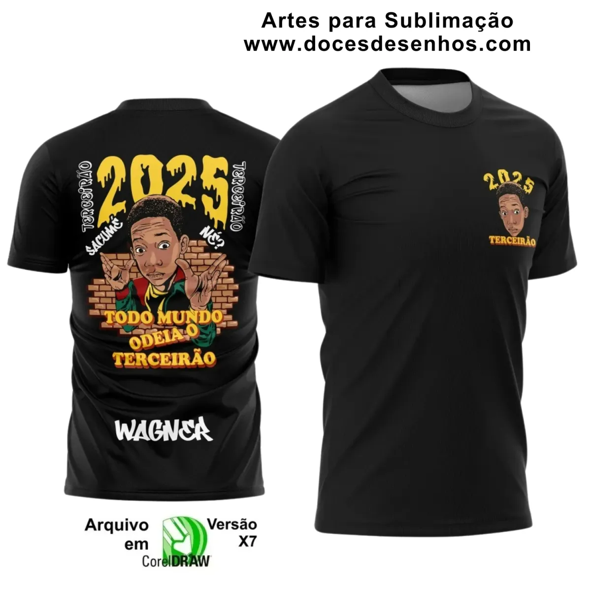 Estampa Para Camiseta Escolar – Arte Vetor - Uniforme Concluintes 2025 – Terceirão: Estilo Todo Mundo Odeia o Chris 