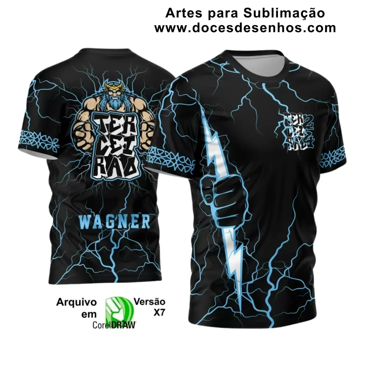 Estampa Para Camiseta Escolar – Arte Vetor - Uniforme Concluintes 2025 – Terceirão: Estilo Zeus