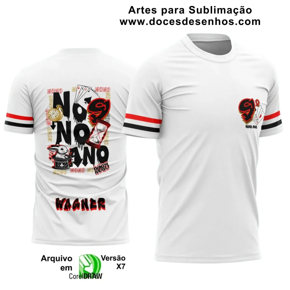 Estampa para Camiseta Escolar – Arte Vetor - Uniforme Concluintes 2025 – Nono Ano: Estilo Coelho