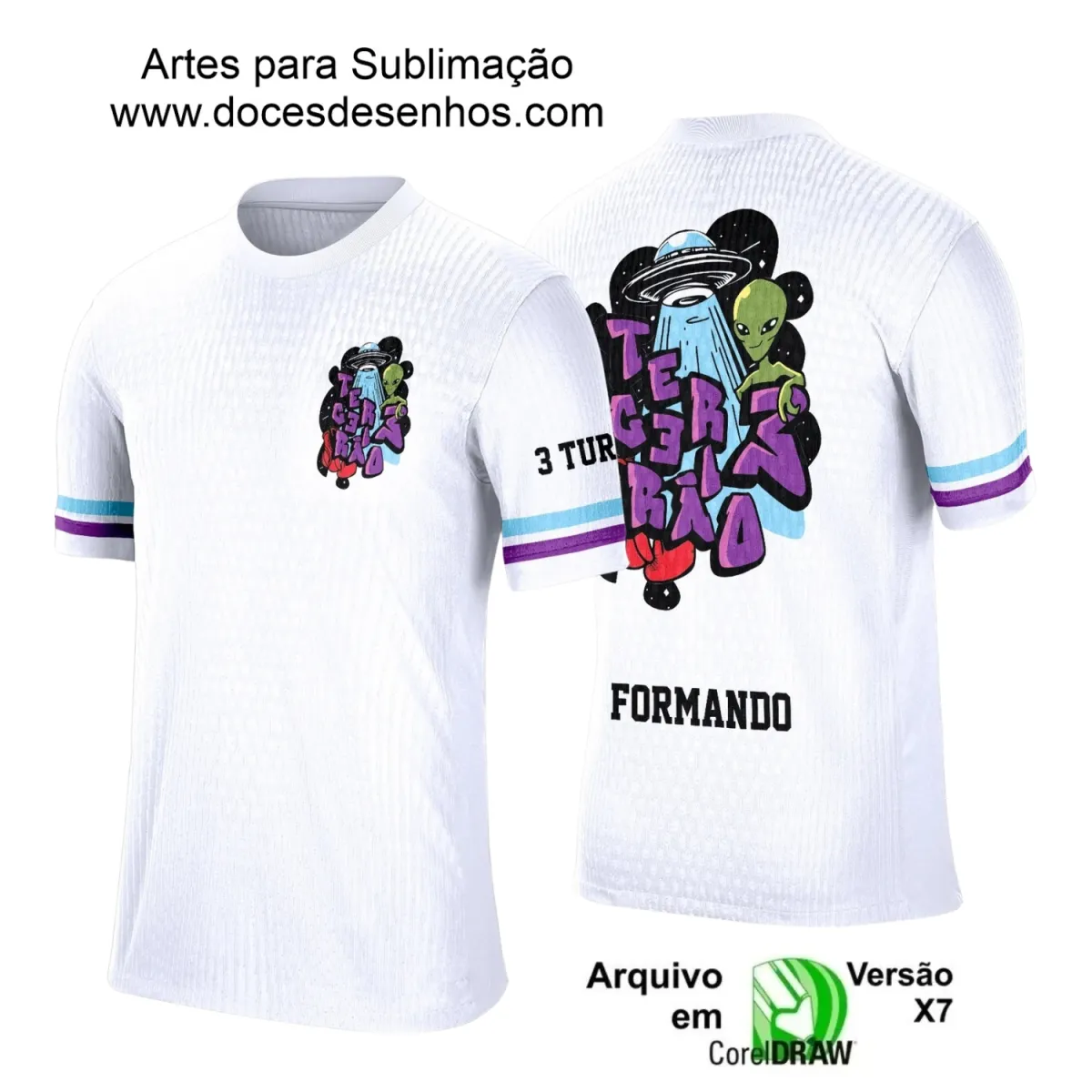 Estampa para Camiseta Escolar – Arte Vetor - Uniforme Concluintes 2025 – Terceirão 2025 – Alien