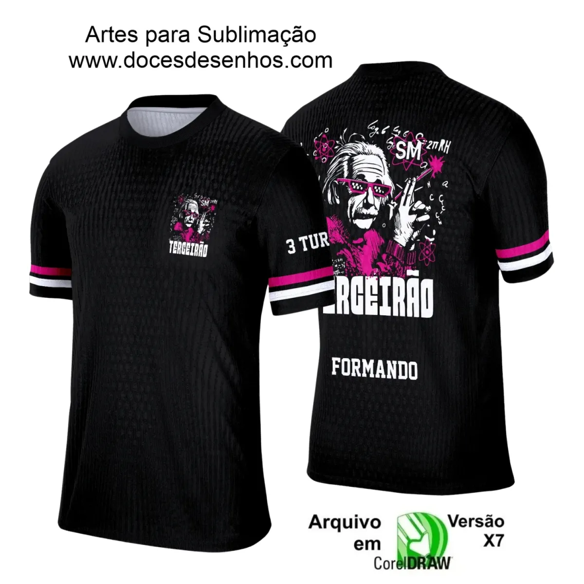 Estampa para Camiseta Escolar – Arte Vetor - Uniforme Concluintes 2025 – Terceirão 2025 –Einstein