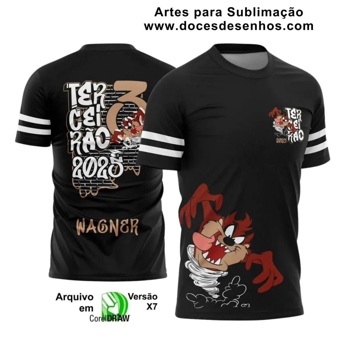 Estampa para Camiseta Escolar – Arte Vetor - Uniforme Concluintes 2025 – Terceirão 2025 – Fera da Tasmânia