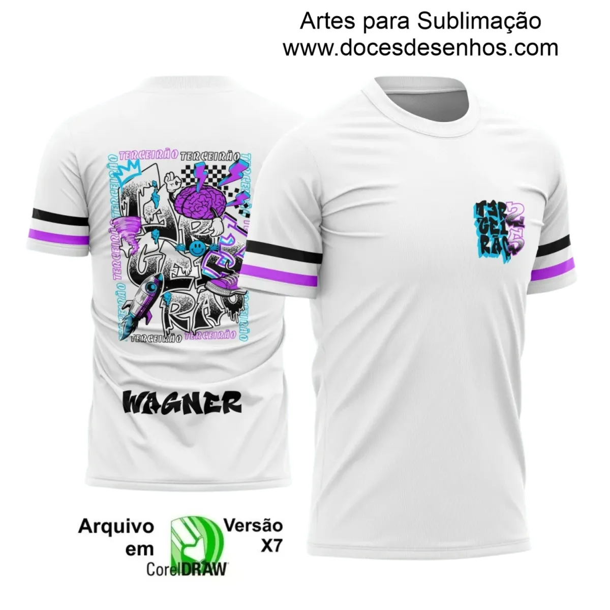 Estampa para Camiseta Escolar – Arte Vetor - Uniforme Concluintes 2025 – Terceirão 2025 – Foguete