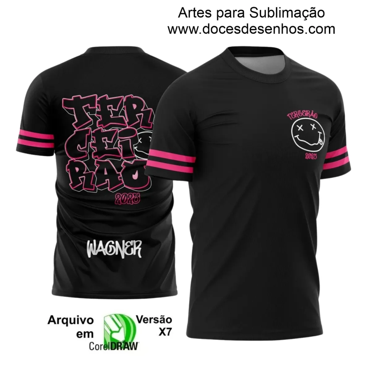 Estampa para Camiseta Escolar – Arte Vetor - Uniforme Concluintes 2025 – Terceirão 2025 – Smile