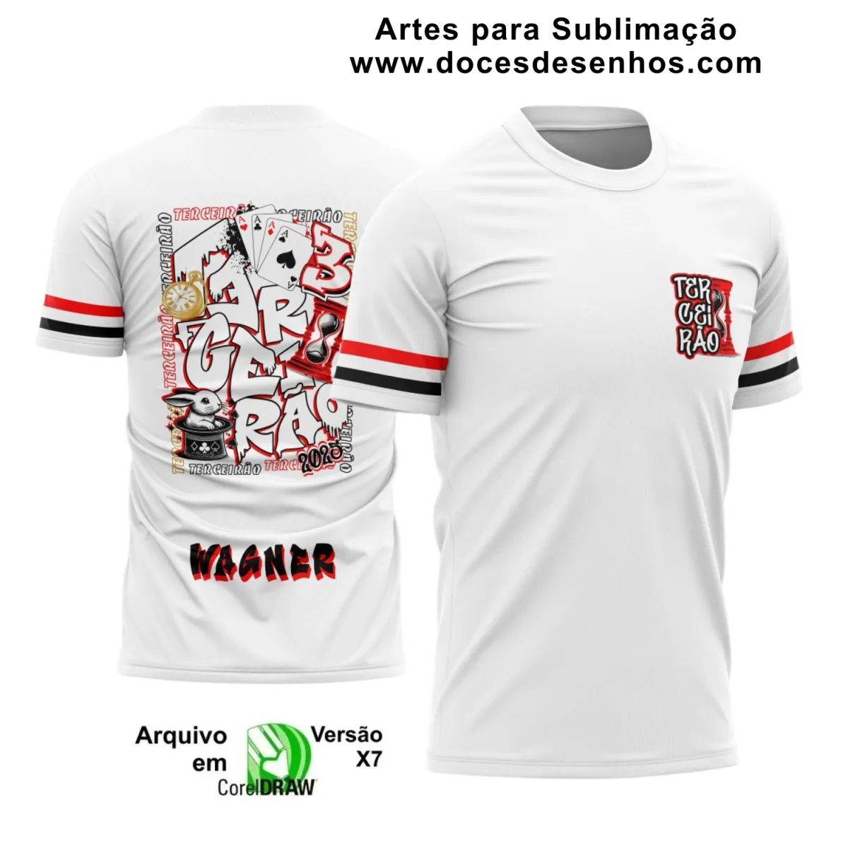 Estampa para Camiseta Escolar – Arte Vetor - Uniforme Concluintes  2025 – Terceirão: Estilo  Coelho