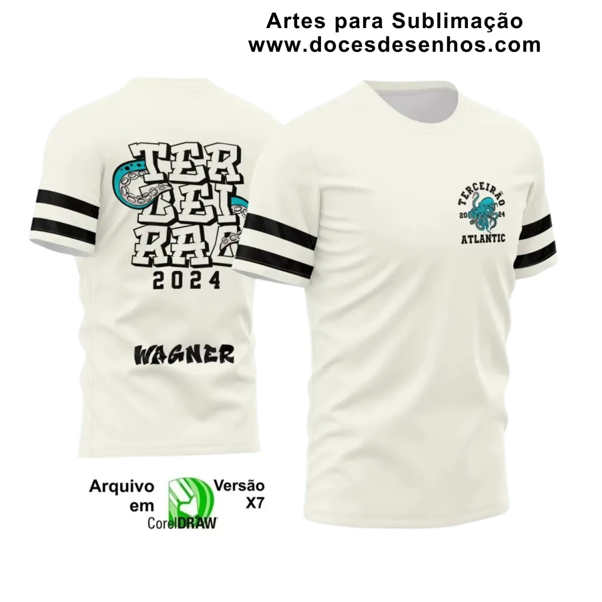 Estampa para Camiseta Escolar – Arte Vetor - Uniforme Concluintes 2025 – Terceirão: Estilo Polvo