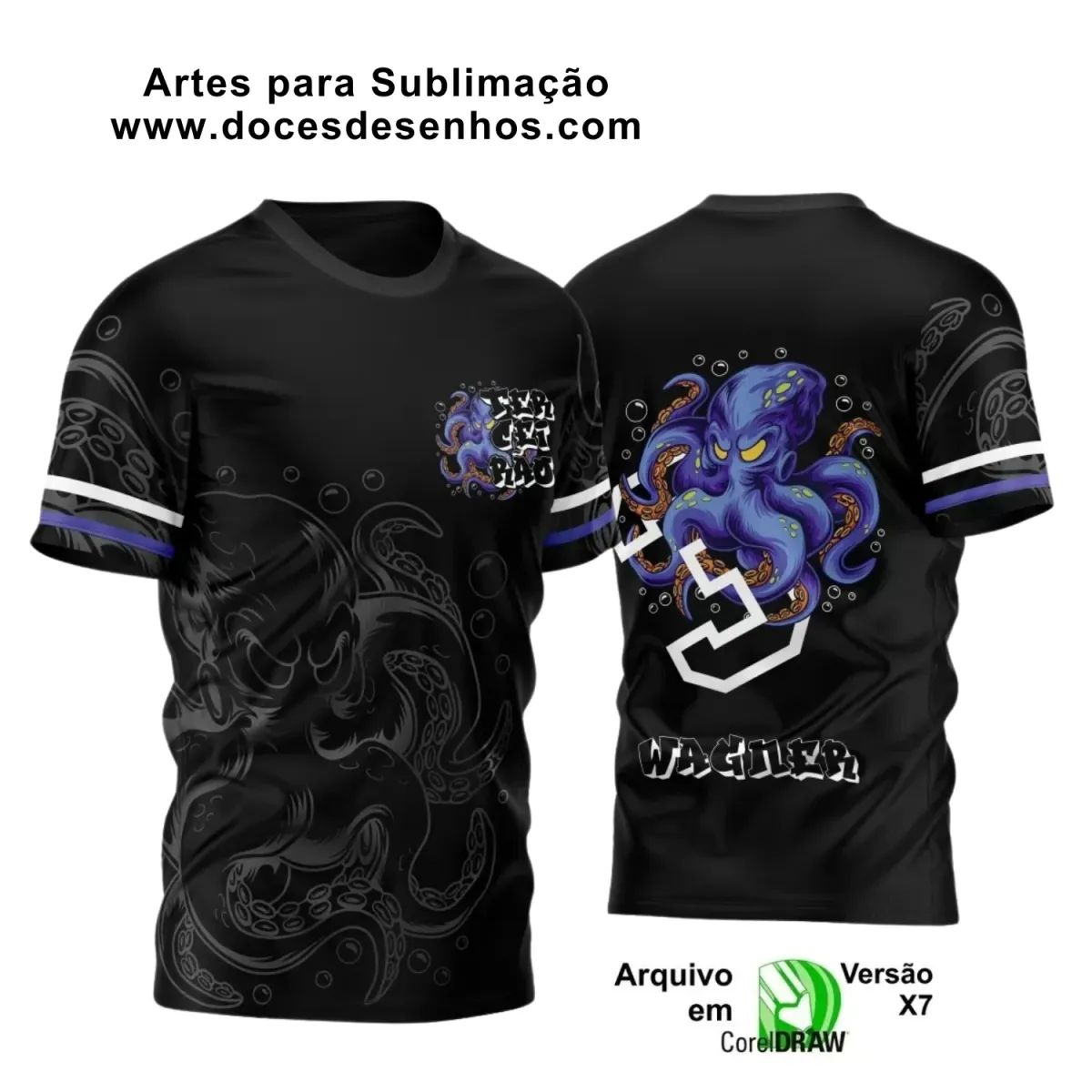 Estampa para Camiseta Escolar – Arte Vetor - Uniforme Concluintes 2025 – Terceirão: Estilo Polvo