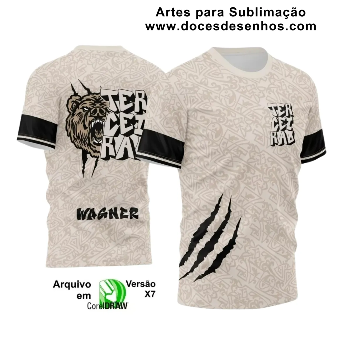 Estampa para Camiseta Escolar – Arte Vetor - Uniforme Concluintes  2025 – Terceirão : Estilo Urso