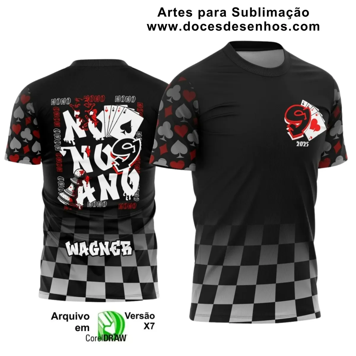 Estampa para Camiseta Escolar – Arte Vetor - Uniforme Concluintes – Nono Ano 2025: Estilo Cassino