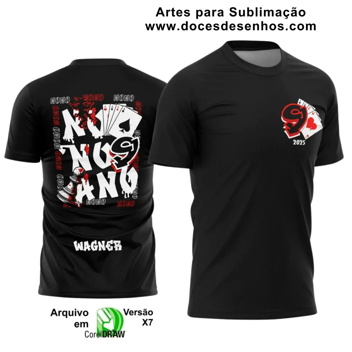 Estampa para Camiseta Escolar – Arte Vetor - Uniforme Concluintes – Nono Ano 2025: Estilo Cassino