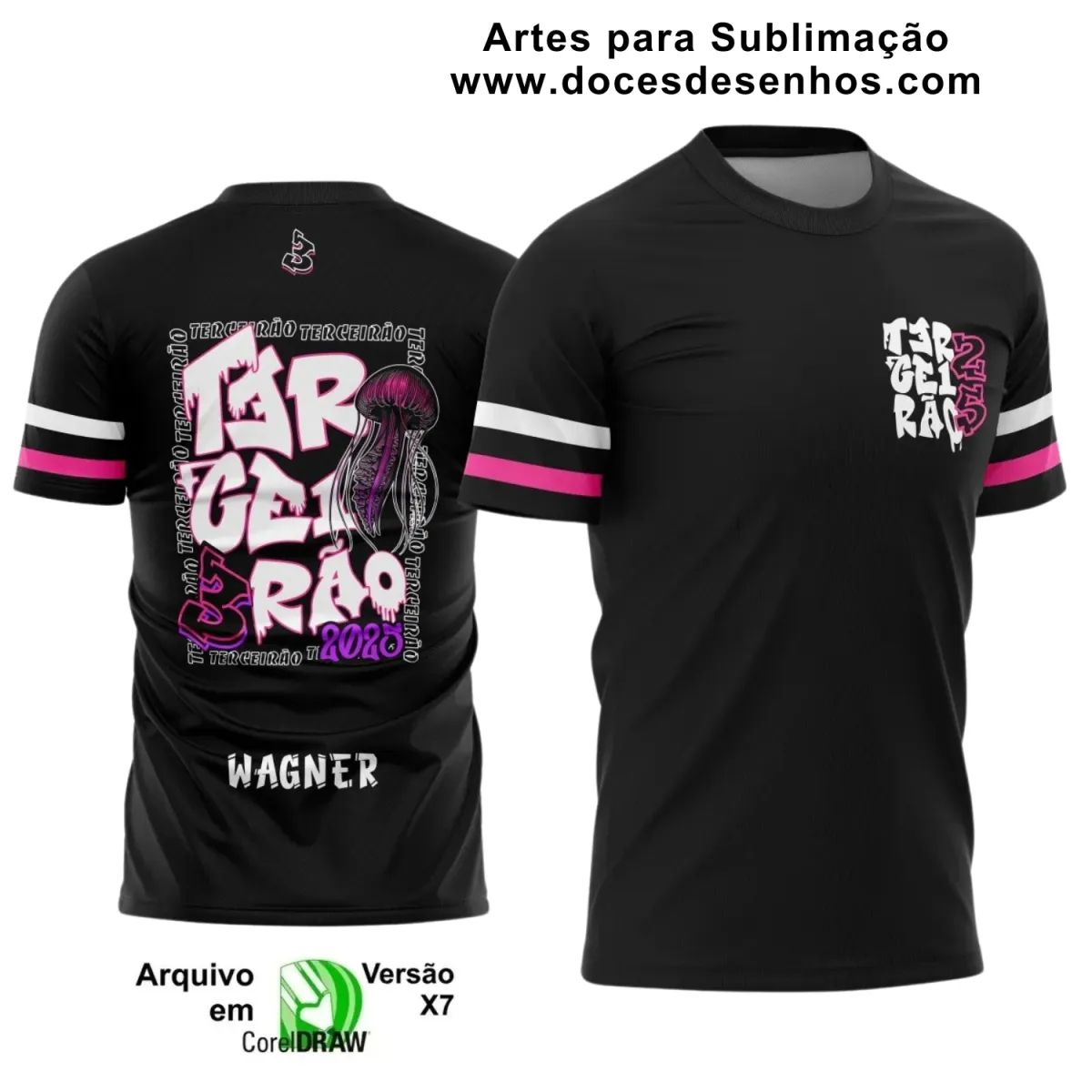 Estampa para Camiseta Escolar – Arte Vetor - Uniforme Concluintes – Terceirão : Estilo Água-Viva