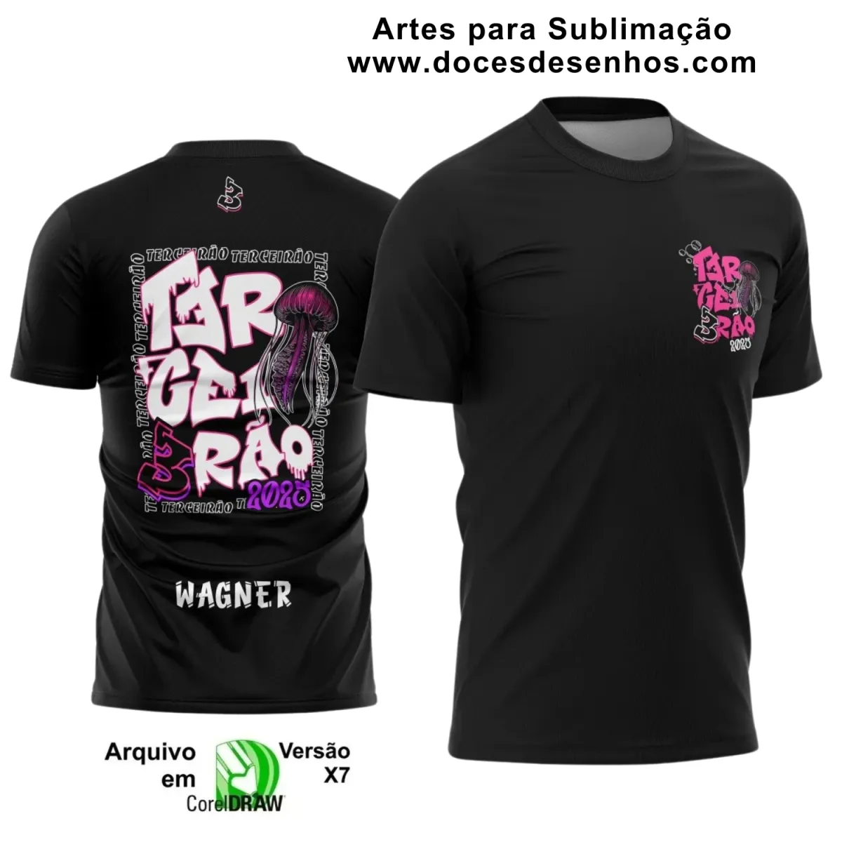 Estampa para Camiseta Escolar – Arte Vetor - Uniforme Concluintes – Terceirão : Estilo Água-Viva