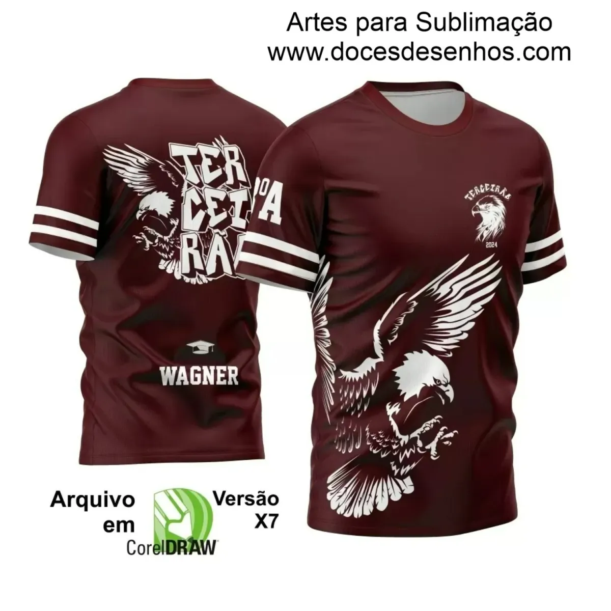 Estampa para Camiseta Escolar – Arte Vetor - Uniforme Concluintes – Terceirão: Estilo Águia