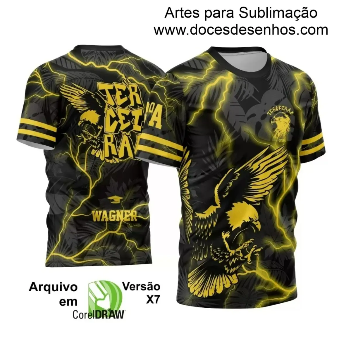 Estampa para Camiseta Escolar – Arte Vetor - Uniforme Concluintes – Terceirão: Estilo Águia