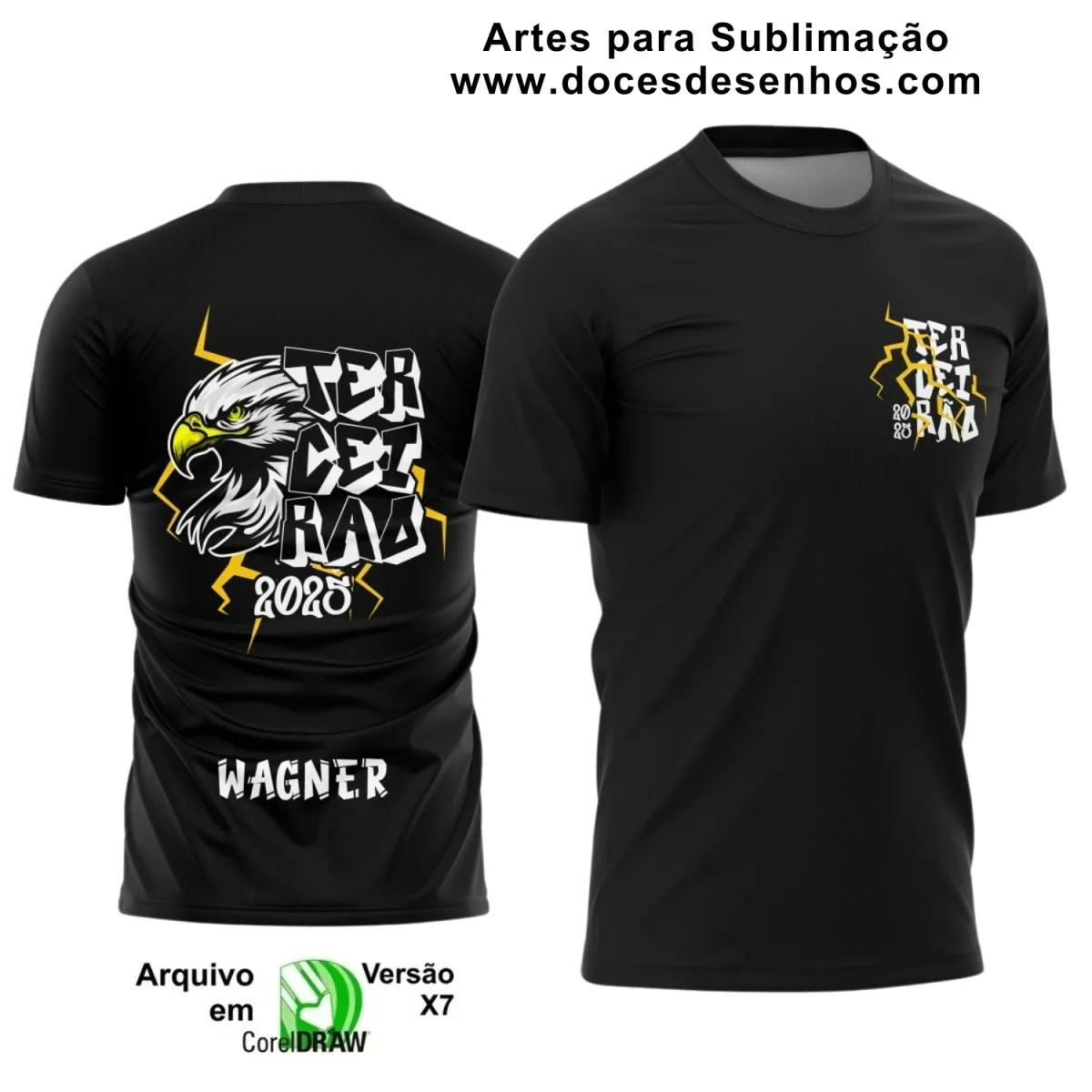 Estampa para Camiseta Escolar – Arte Vetor - Uniforme Concluintes – Terceirão: Estilo Águia