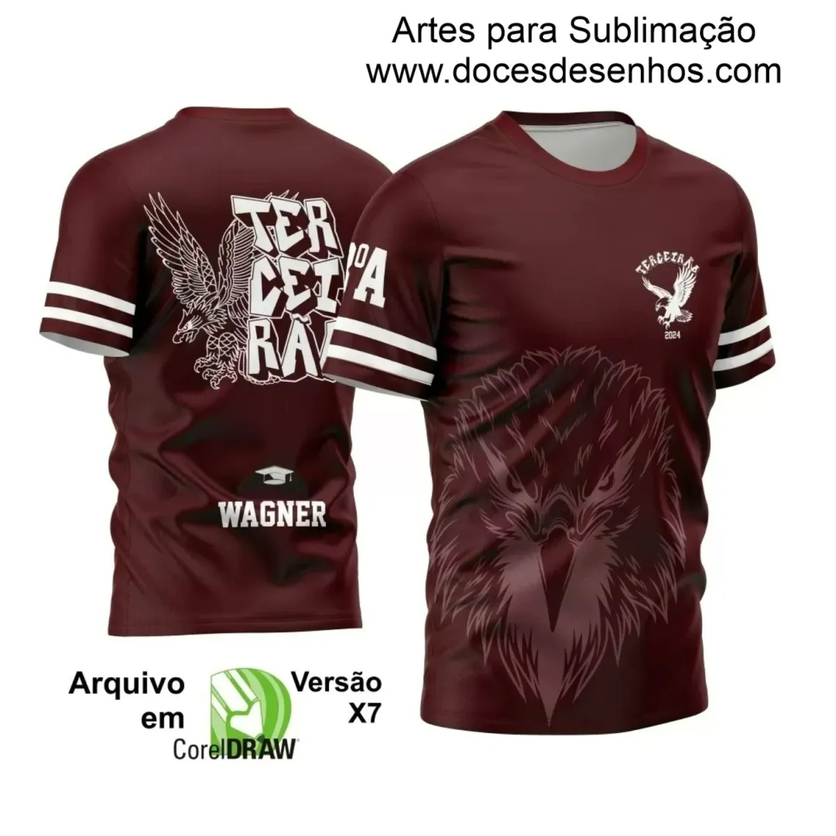 Estampa para Camiseta Escolar – Arte Vetor - Uniforme Concluintes – Terceirão: Estilo Águia