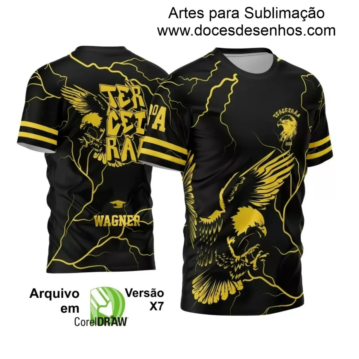 Estampa para Camiseta Escolar – Arte Vetor - Uniforme Concluintes – Terceirão: Estilo Águia