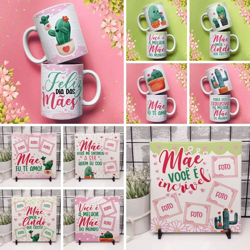 Estampas Canecas – Dia das Mães Cactos