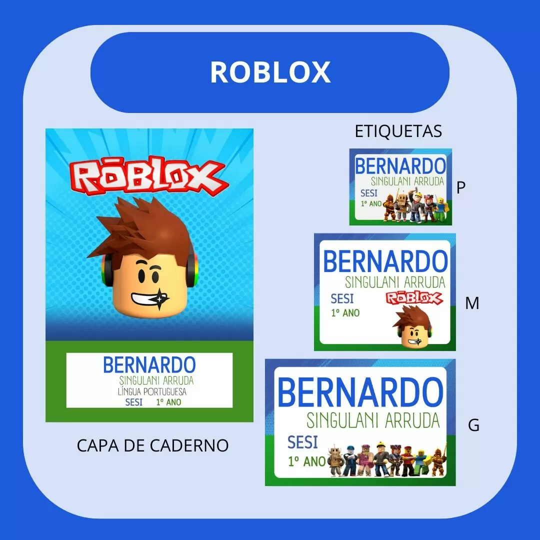 Etiquetas Escolares – Volta Às Aulas 2024 – Roblox – Hully Personalizados