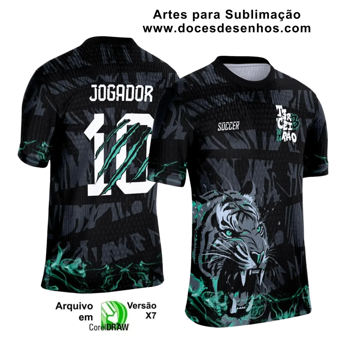 Interclasse 2025: Arte Vetor de Camiseta Escolar com Estilo Tigre