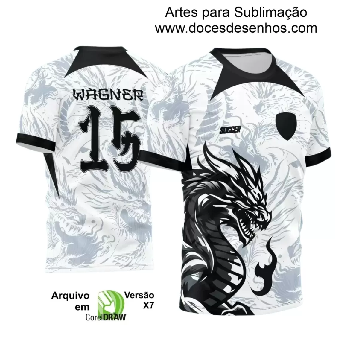 Interclasse 2025: Arte de Camiseta Escolar com Estilo Dragão