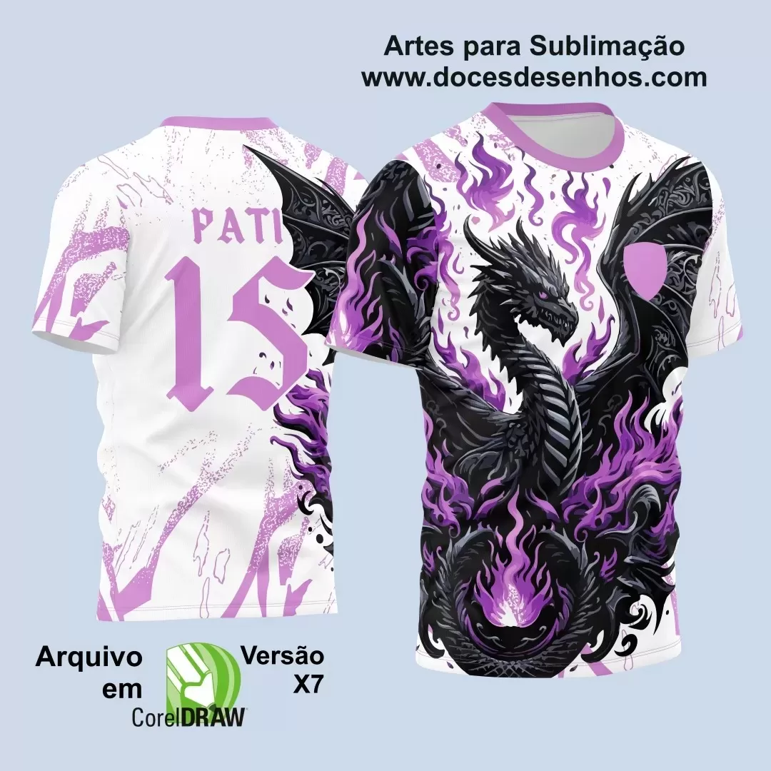 Interclasse 2025: Arte de Camiseta Escolar com Estilo Dragão