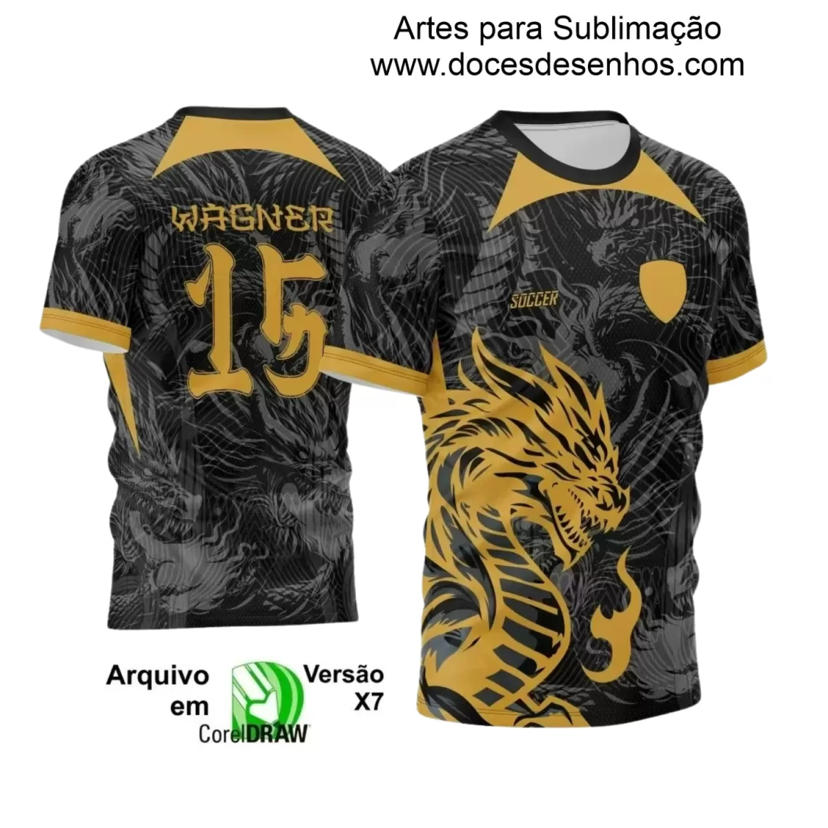 Interclasse 2025: Arte de Camiseta Escolar com Estilo Dragão