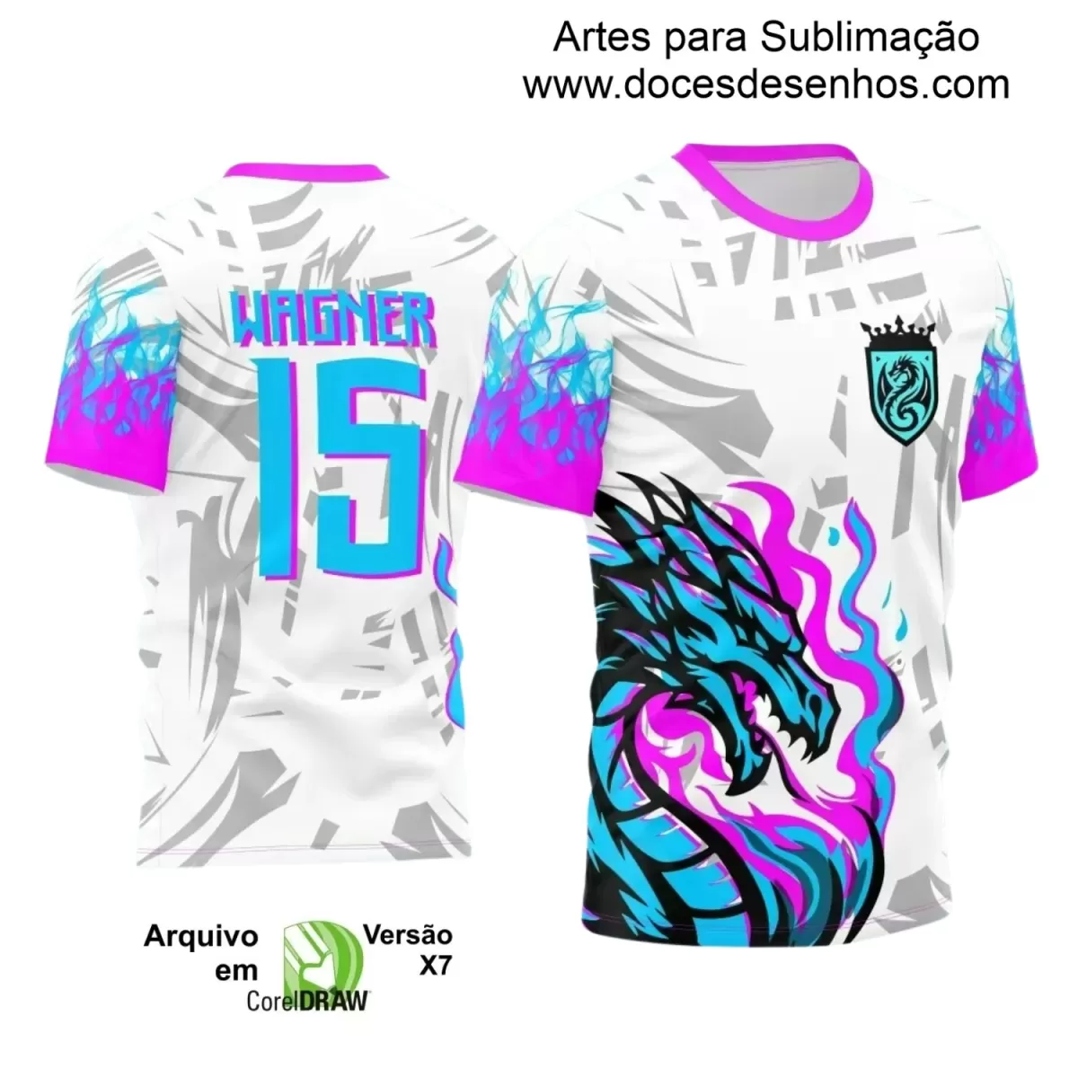 Interclasse 2025: Arte de Camiseta Escolar com Estilo Dragão