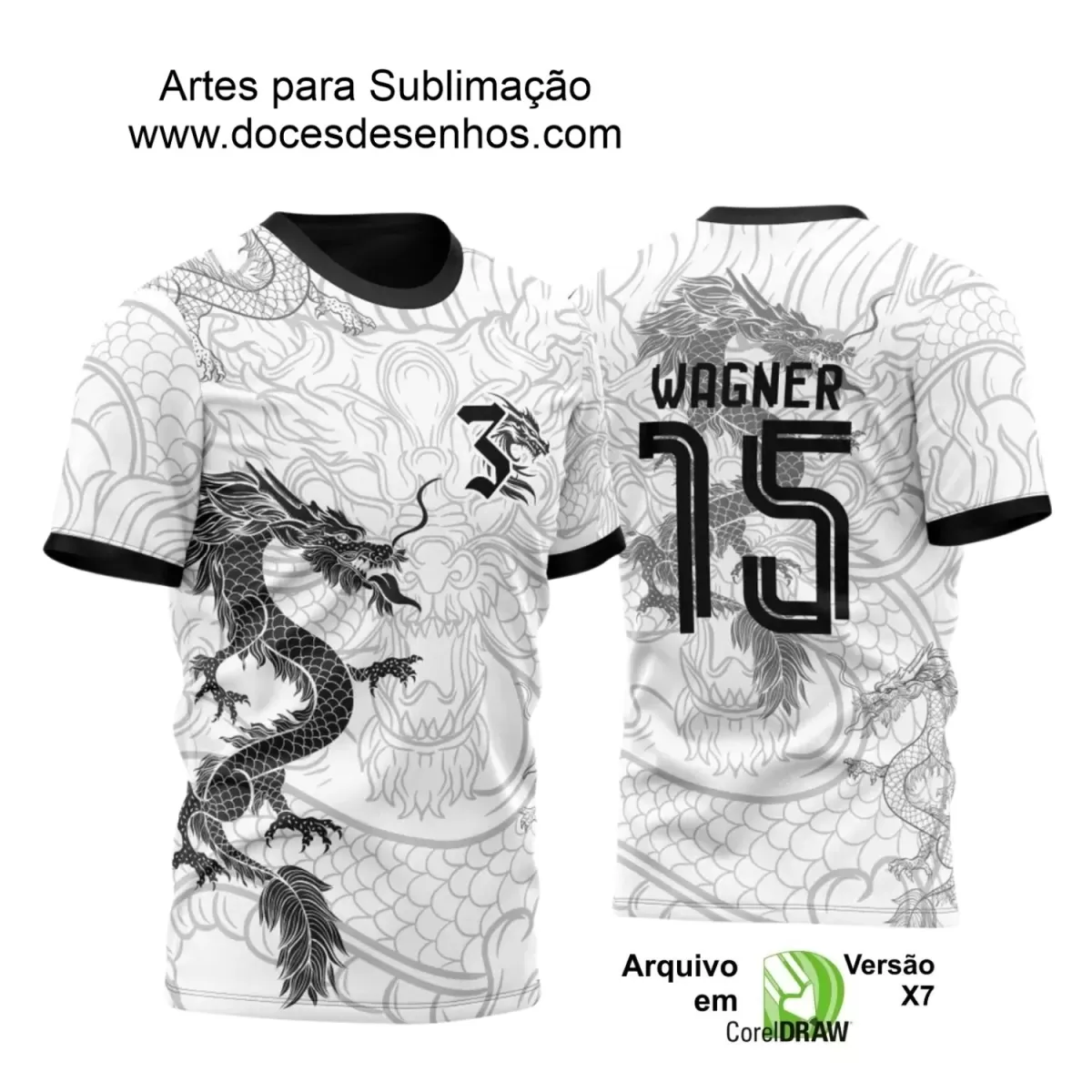 Interclasse 2025: Arte de Camiseta Escolar com Estilo Dragão