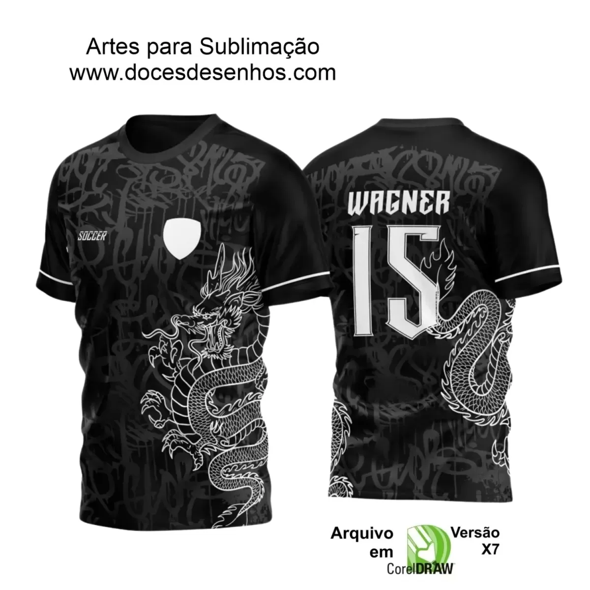 Interclasse 2025: Arte de Camiseta Escolar com Estilo Dragão