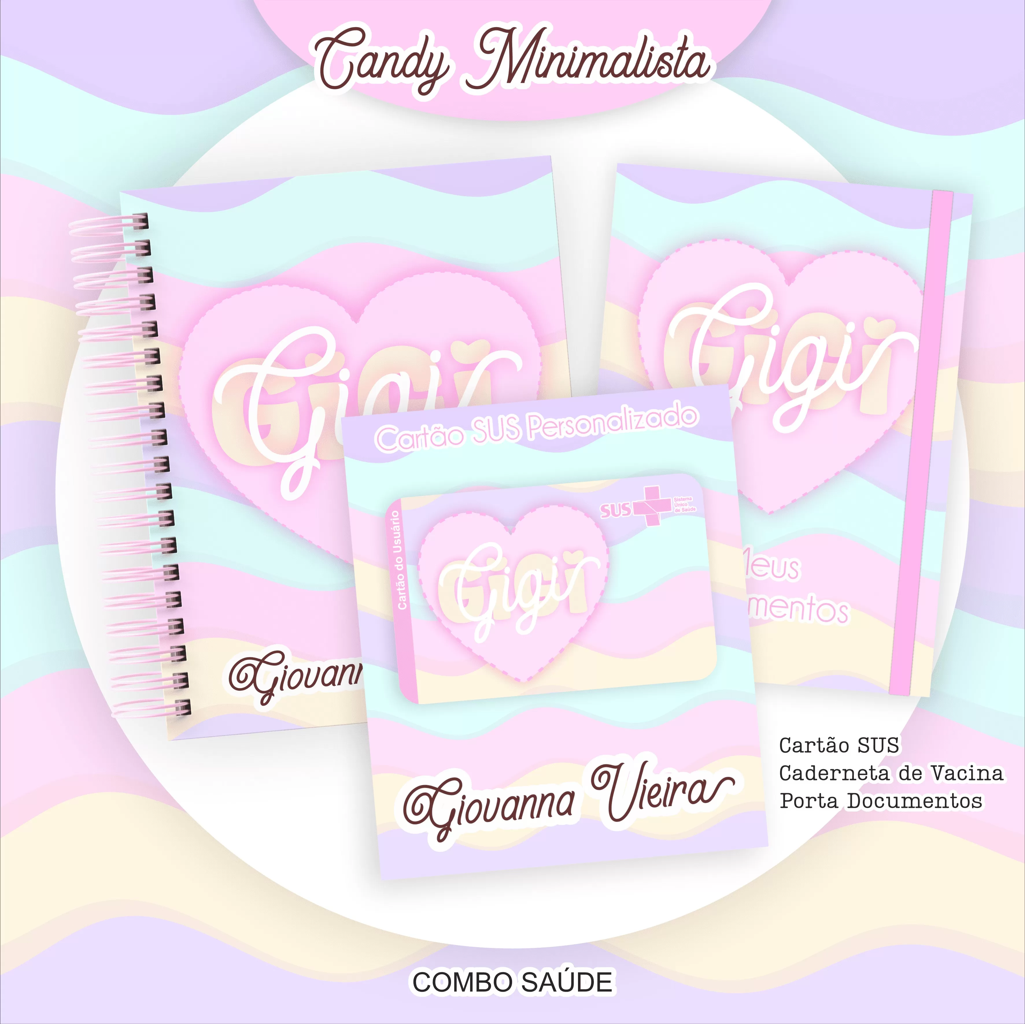 Kit Completo Volta às Aulas 2024 (Encadernação) – Candy Minimalista – Pamella Vieira