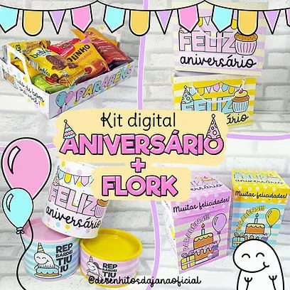 Kit Digital Flork Bento Aniversário – Completo