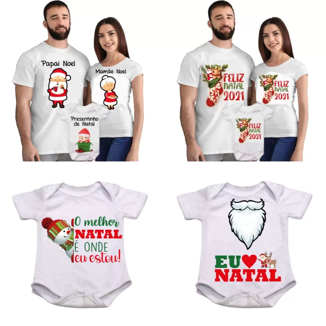 Natal – artes em png para camisetas e bodys – Natal Família