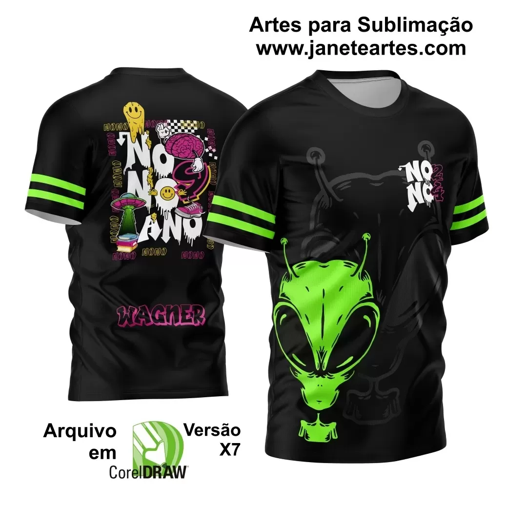 Template Camisa Nono Ano 2024 Alien