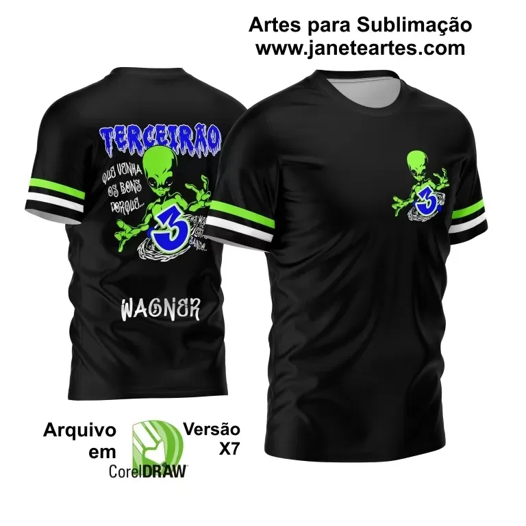 Template Camisa Preta Terceirão 2024 Novo Estilo Alien 